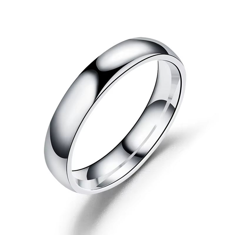 Simple 4Mm 6Mm Titanium Ring Women Men Prevent Allergy High Polished Wedding Rings Stainless Steel Couple Finger Jewelry Gifts