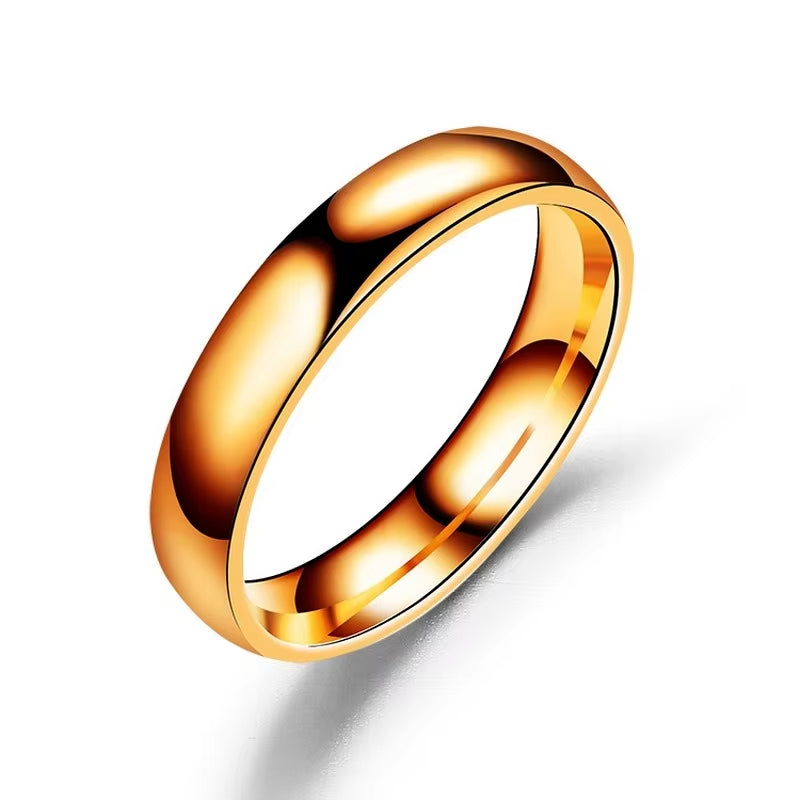Simple 4Mm 6Mm Titanium Ring Women Men Prevent Allergy High Polished Wedding Rings Stainless Steel Couple Finger Jewelry Gifts